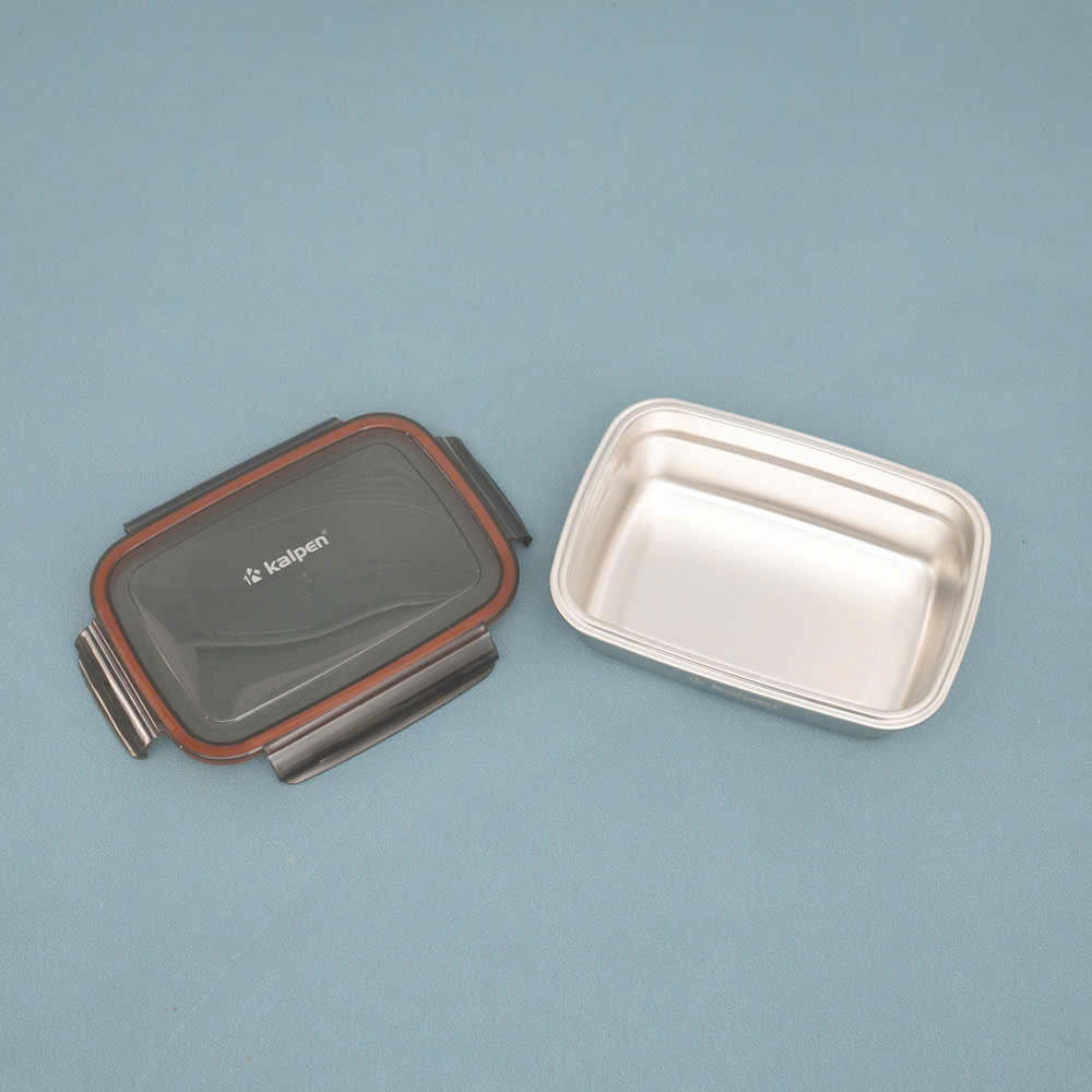 Hộp bảo quản thực phẩm Inox 304 Kalpen 850ml dùng trong lò vi sóng