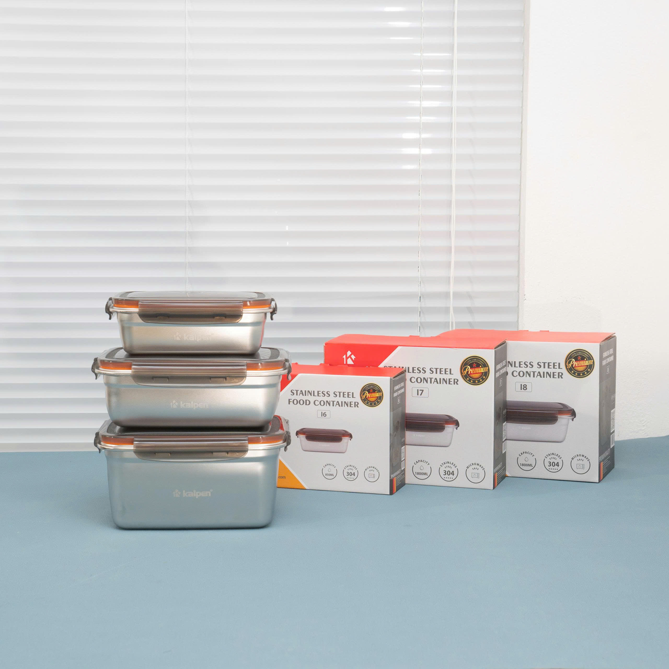 Hộp bảo quản thực phẩm Inox 304 Kalpen dùng trong lò vi sóng