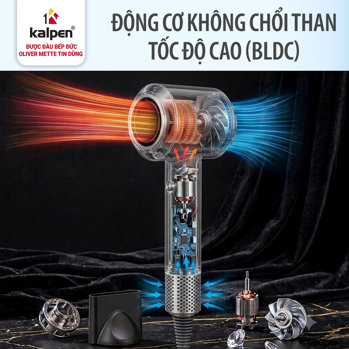Máy sấy tóc 10 chế độ Kalpen HD7