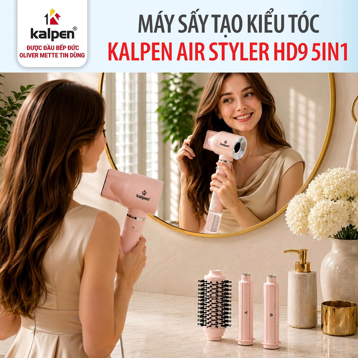Máy sấy tạo kiểu tóc Kalpen Air Styler HD9 5in1