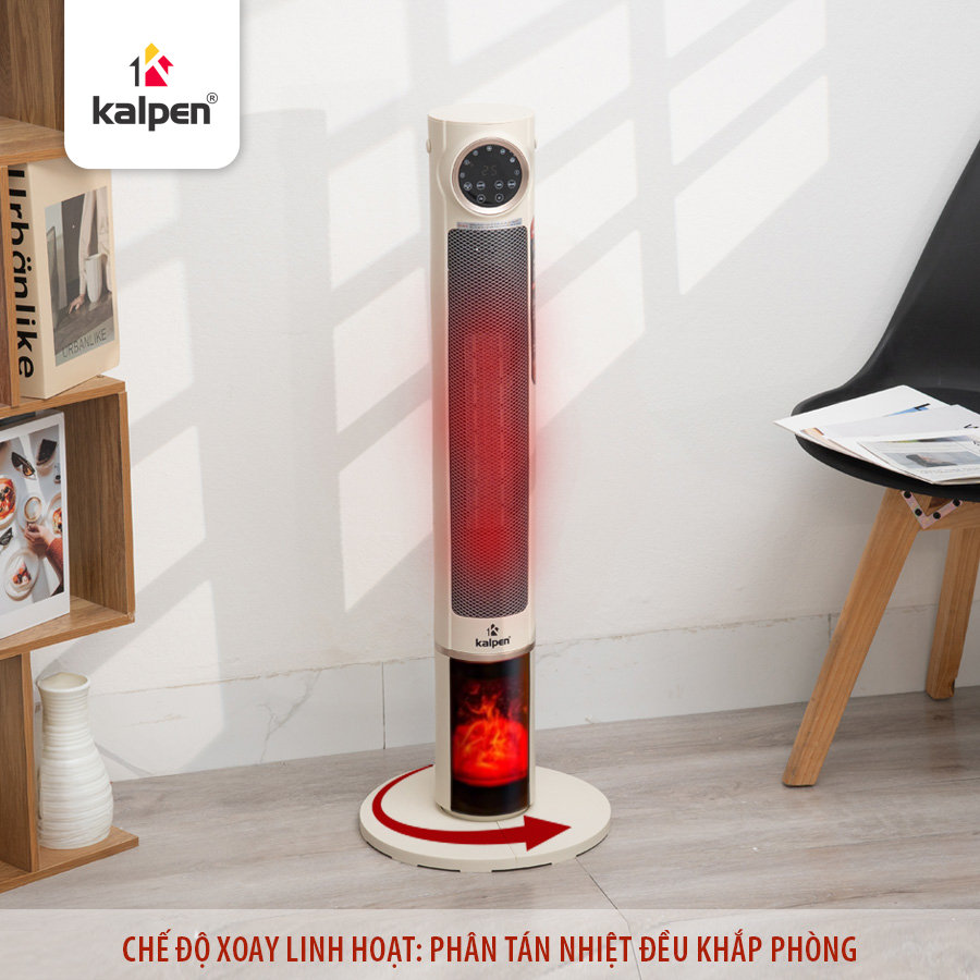 Máy sưởi gốm PTC Kalpen E10 ion diệt khuẩn 2200W kèm khiển từ xa