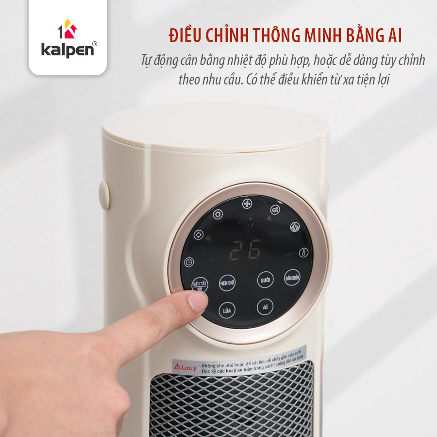 Máy sưởi gốm PTC Kalpen E10 ion diệt khuẩn 2200W kèm khiển từ xa