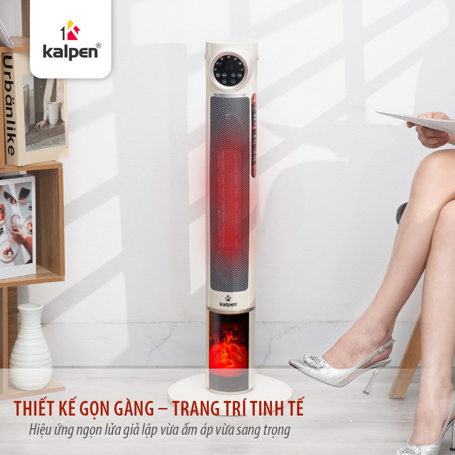 Máy sưởi gốm PTC Kalpen E10 ion diệt khuẩn 2200W kèm khiển từ xa