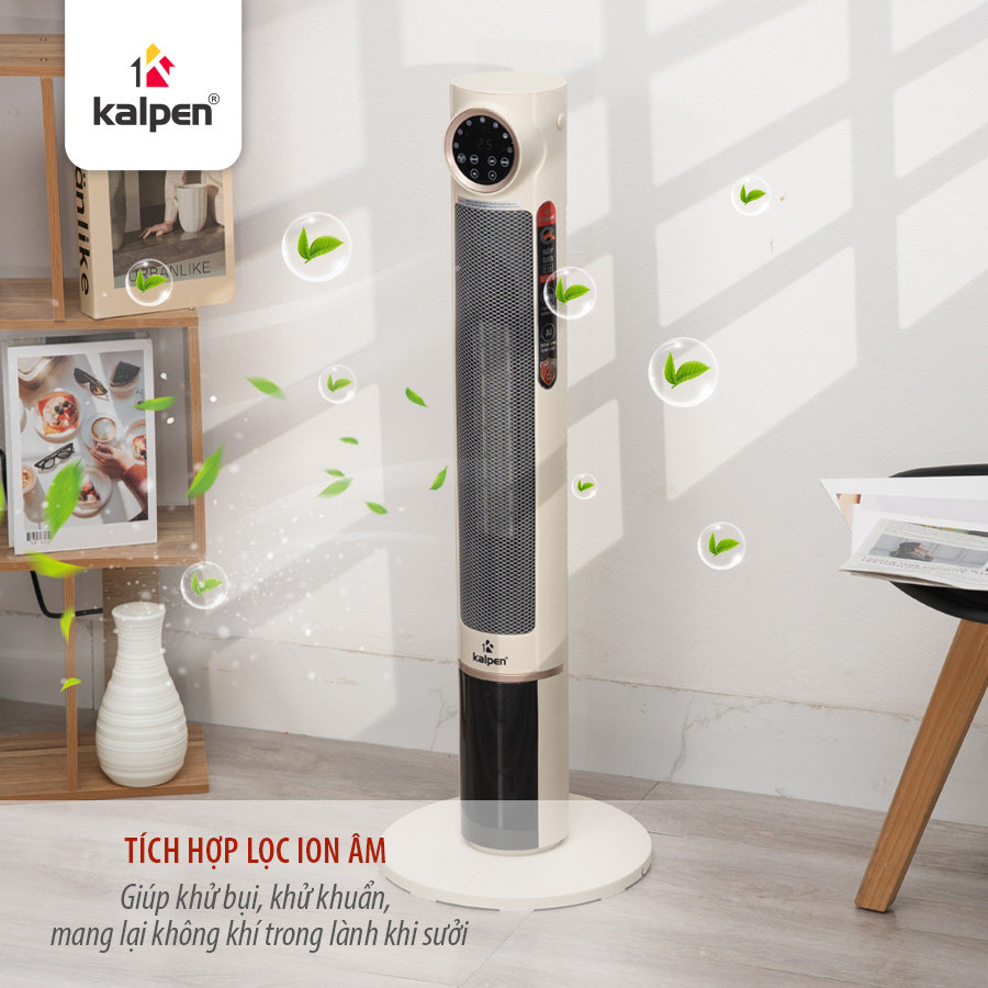 Máy sưởi gốm PTC Kalpen E10 ion diệt khuẩn 2200W kèm khiển từ xa