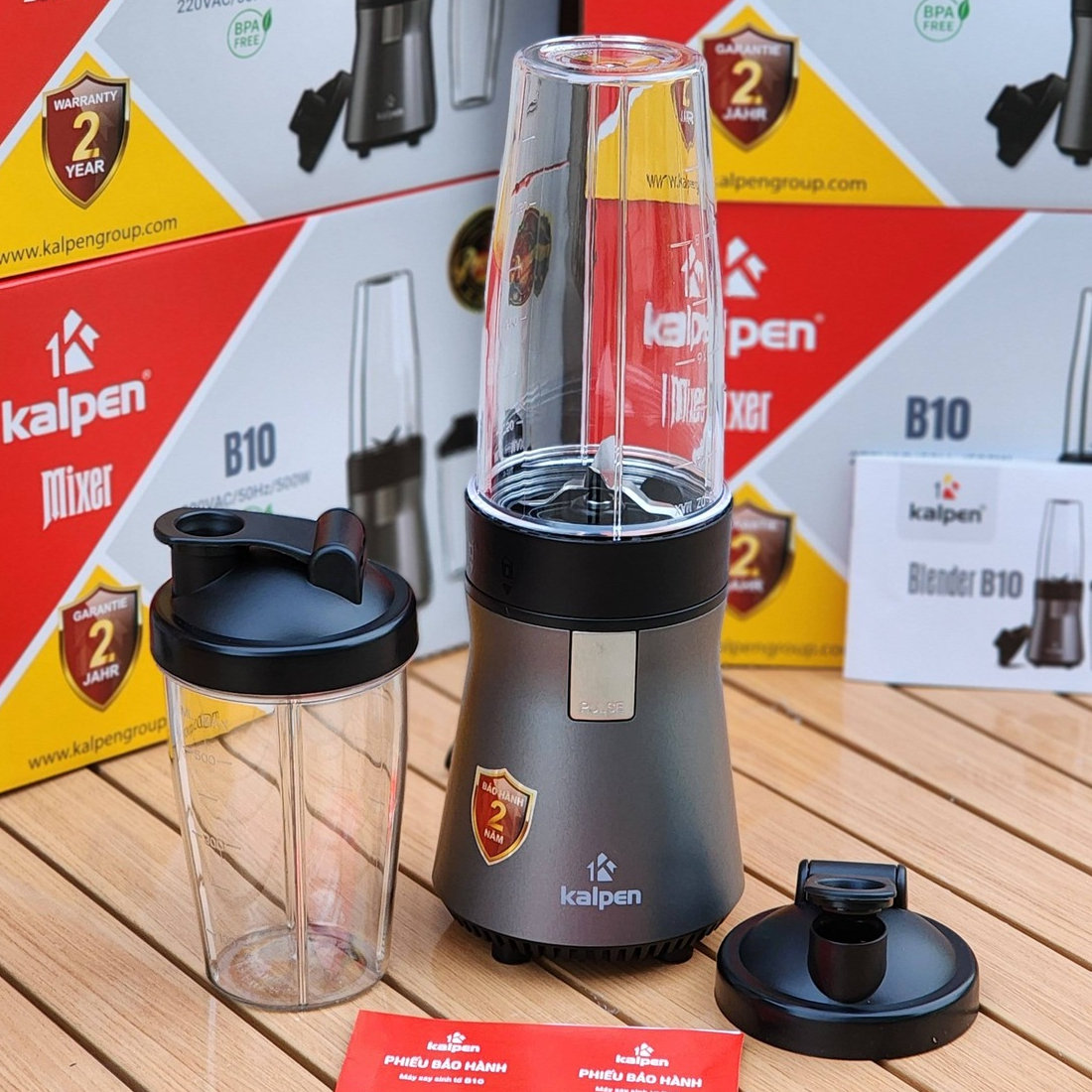 Máy xay sinh tố đa năng 2 cối Kalpen B10 công suất 500W