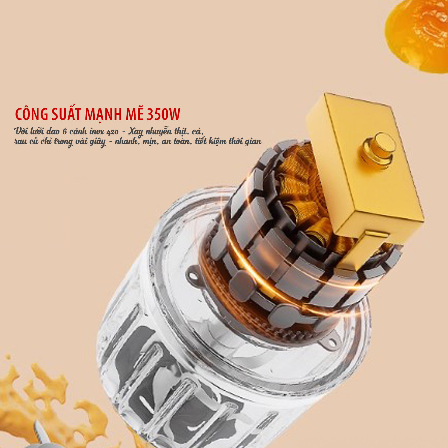 Máy xay thịt đa năng cối thuỷ tinh Kalpen OL2 dung tích 300ml