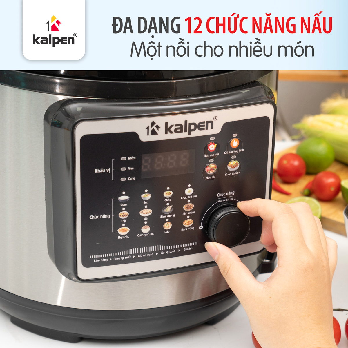 Nồi áp suất điện tử ruột Inox 304 Kalpen P9