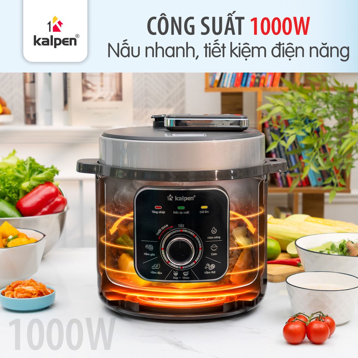 Nồi áp suất điện Inox 304 Kalpen P8