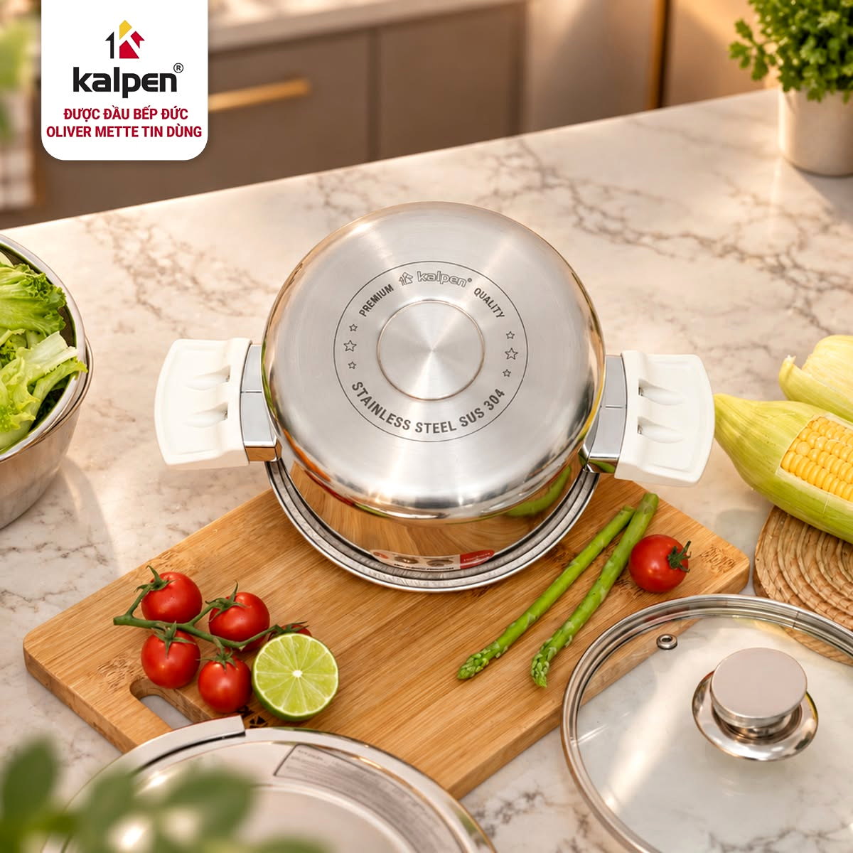 Nồi áp suất cơ Inox 304 liền khôi Kalpen 3L P10