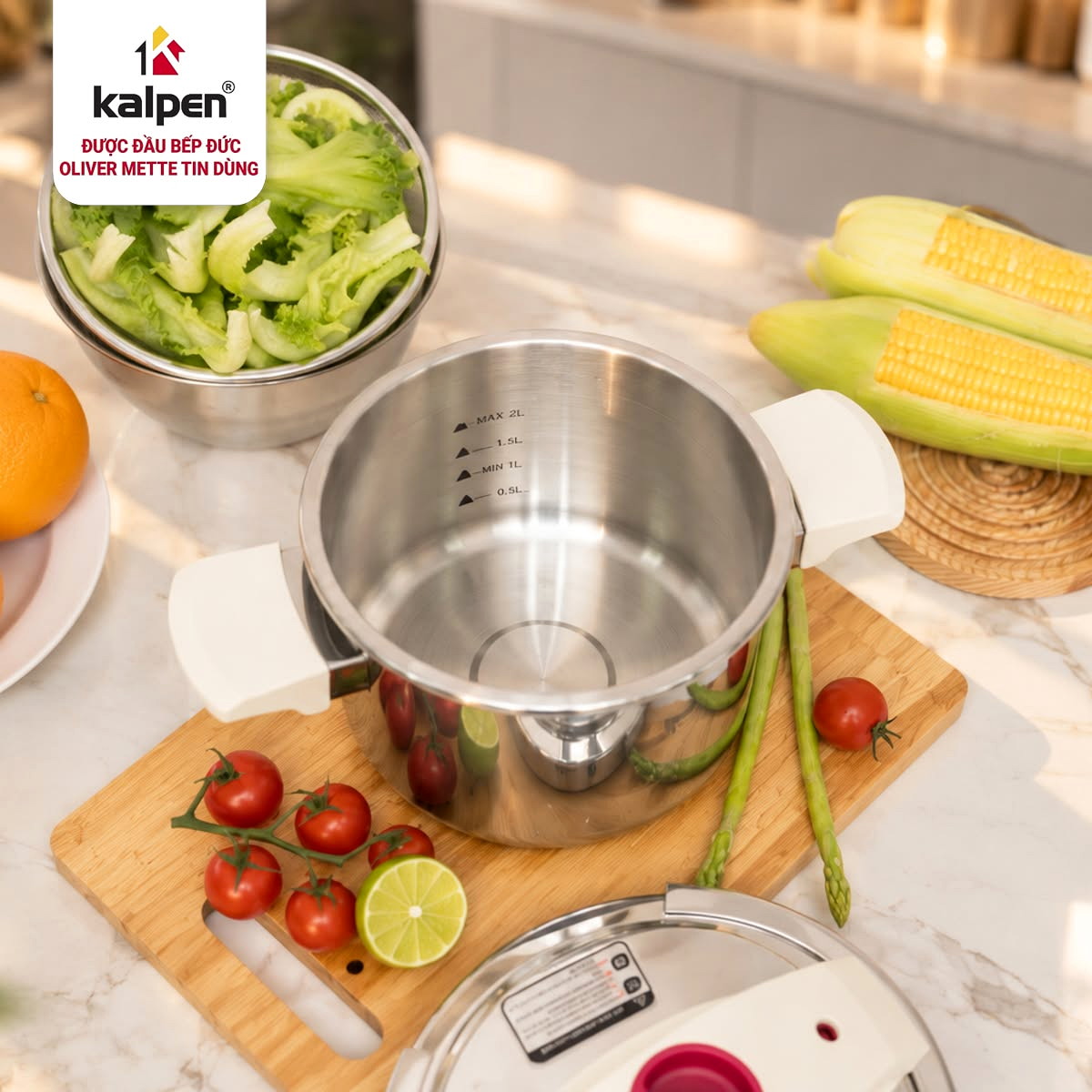 Nồi áp suất cơ Inox 304 liền khôi Kalpen 3L P10