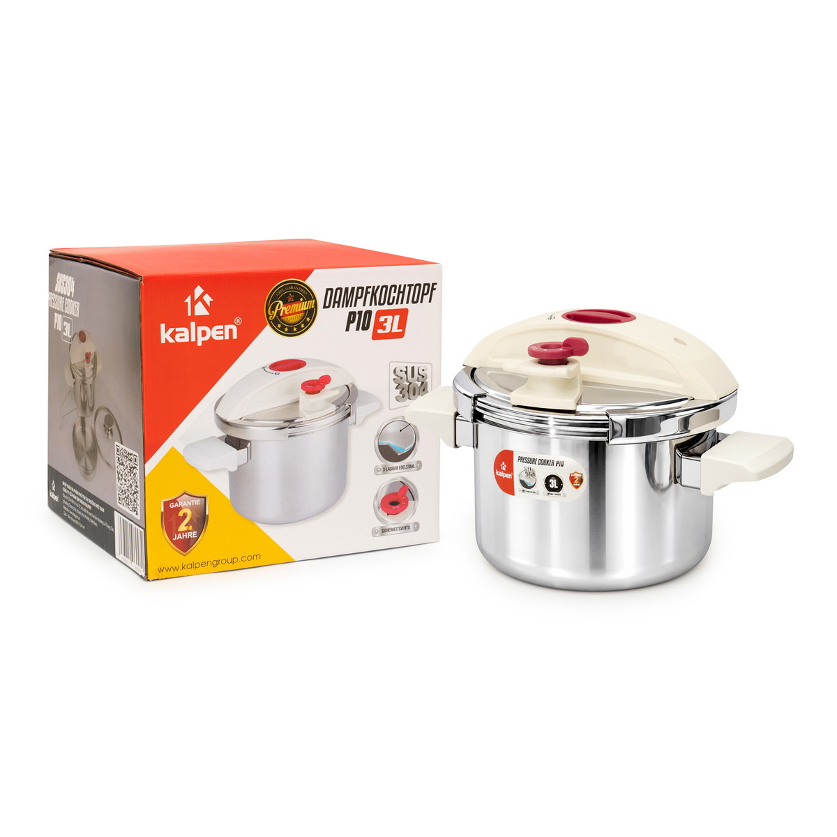 Nồi áp suất cơ Inox 304 liền khôi Kalpen 3L P10