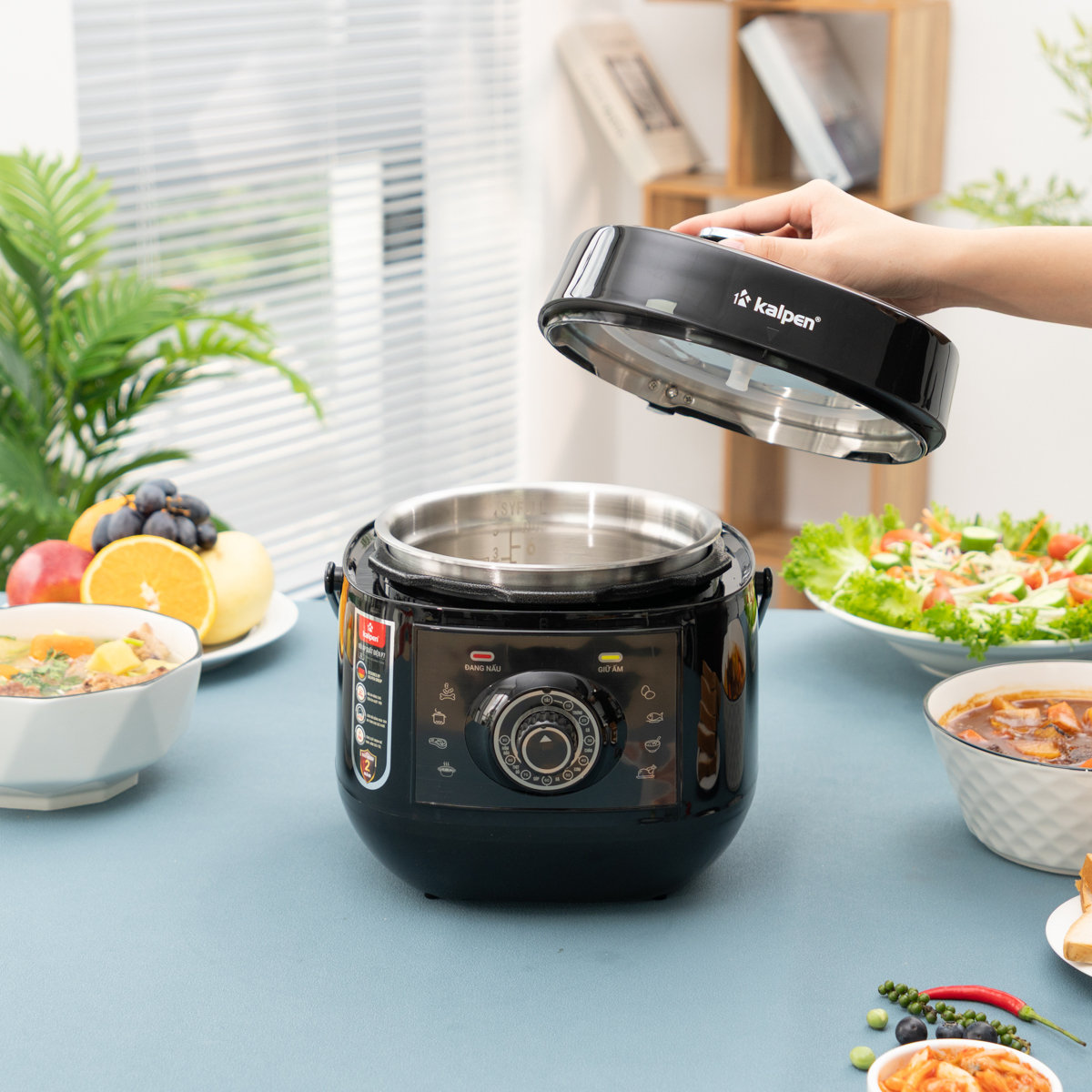 Nồi áp suất điện lòng nồi Inox 3L Kalpen P7