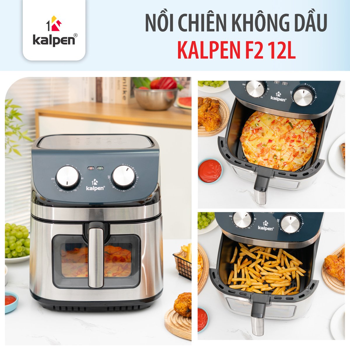 Nồi chiên không dầu Kalpen F2 dung tích 12L