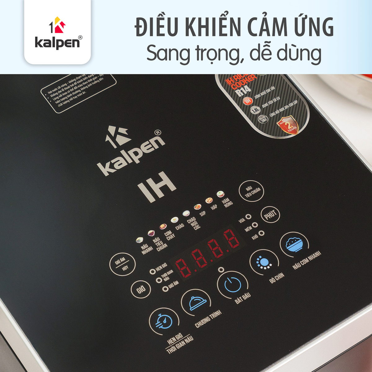 Nồi cơm điện cao tần lòng Inox 304 Kalpen R14 dung tích 1.8L chuẩn Đức