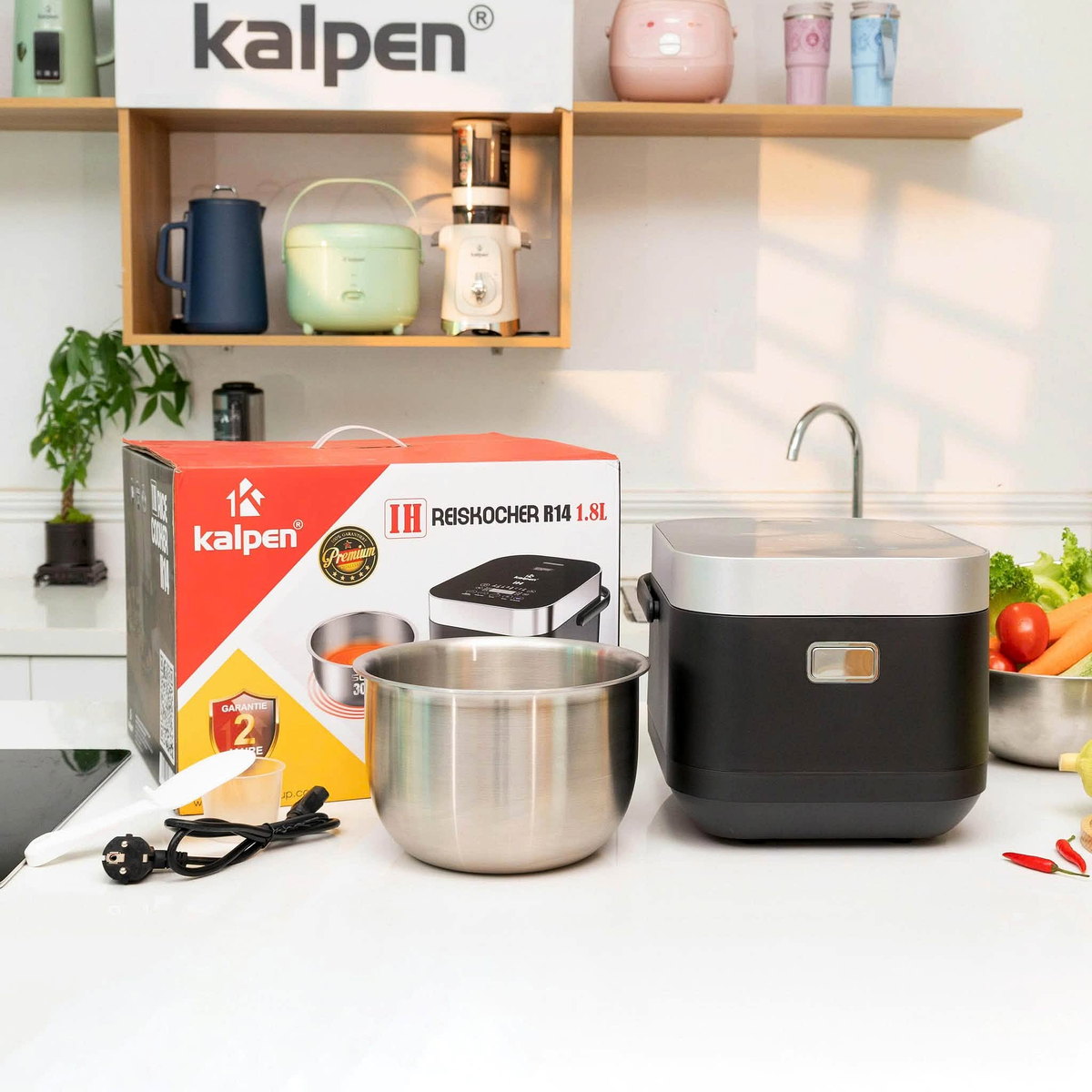 Nồi cơm điện cao tần lòng Inox 304 Kalpen R14 dung tích 1.8L chuẩn Đức