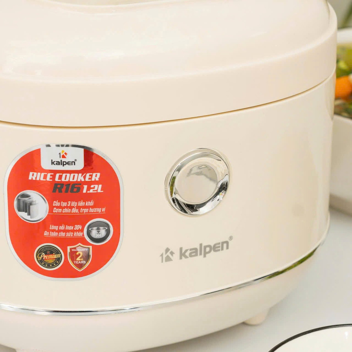 Nồi cơm điện tử lòng Inox 304 liền khối Kalpen R16 1.2L