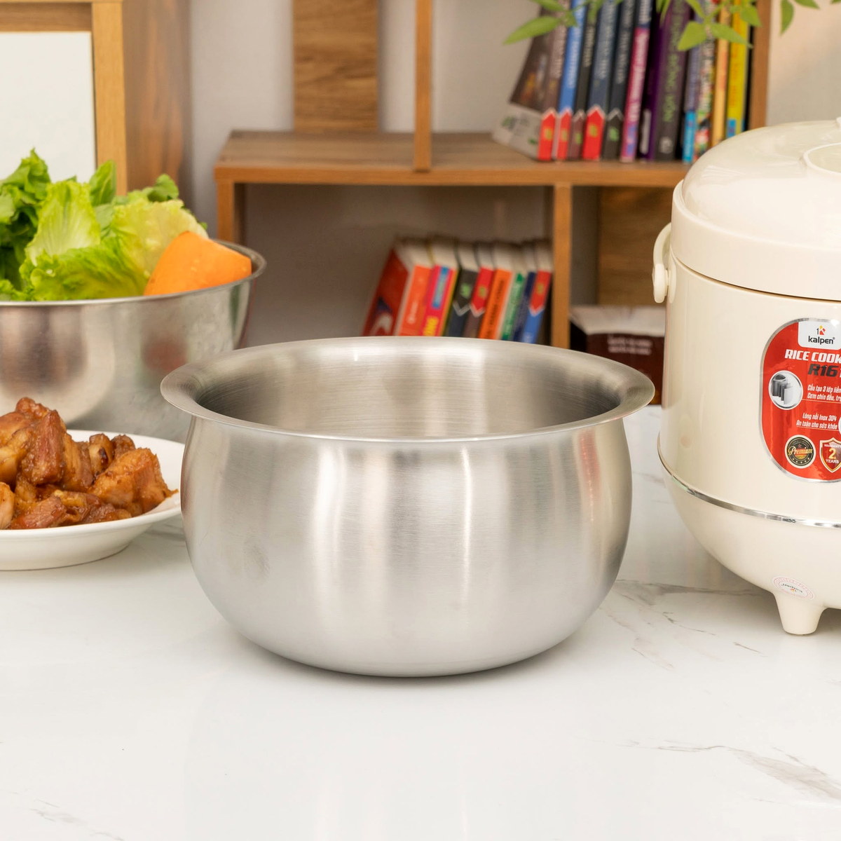 Nồi cơm điện tử lòng Inox 304 liền khối Kalpen R16 1.2L