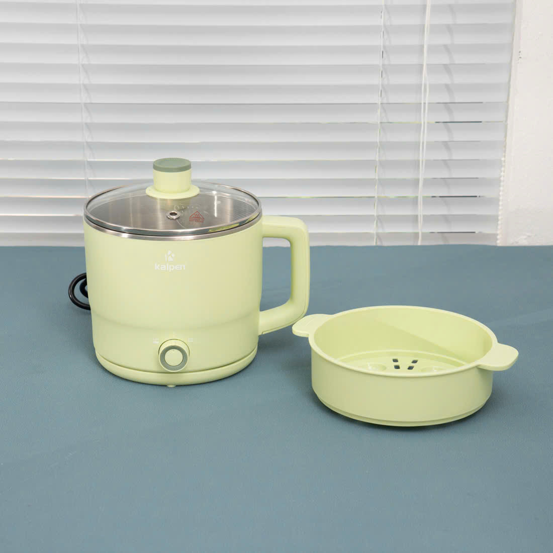 Nồi lẩu điện mini đa năng Kalpen P6G dung tích 1.8L kèm xửng hấp