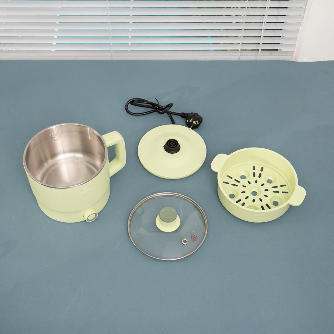 Nồi lẩu điện mini đa năng Kalpen P6G dung tích 1.8L kèm xửng hấp