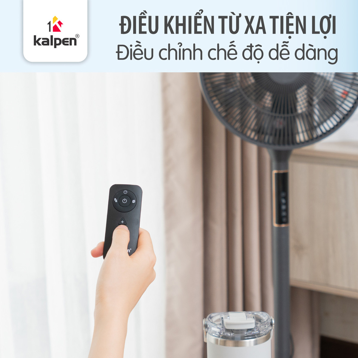 Quạt tuần hoàn không khí 360 độ Kalpen 7 cánh F12