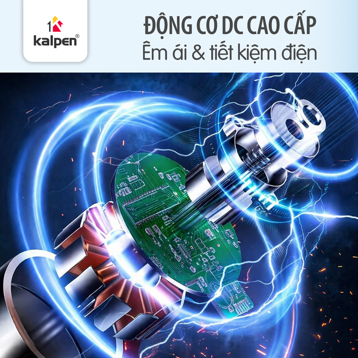 Quạt tuần hoàn không khí 360 độ Kalpen 7 cánh F12