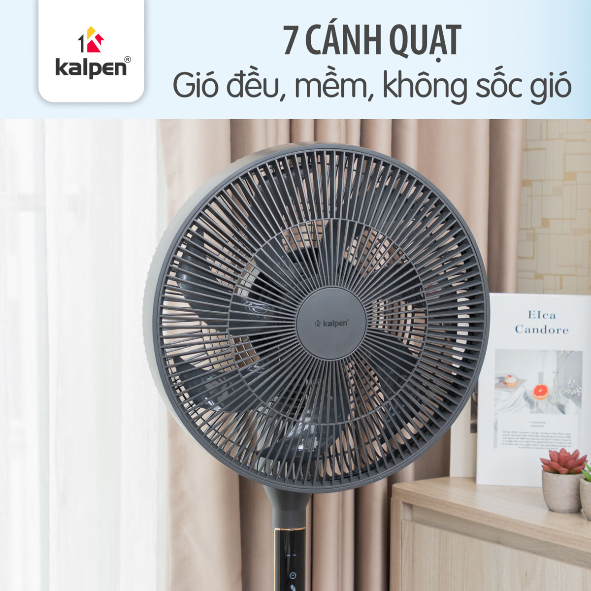 Quạt tuần hoàn không khí 360 độ Kalpen 7 cánh F12