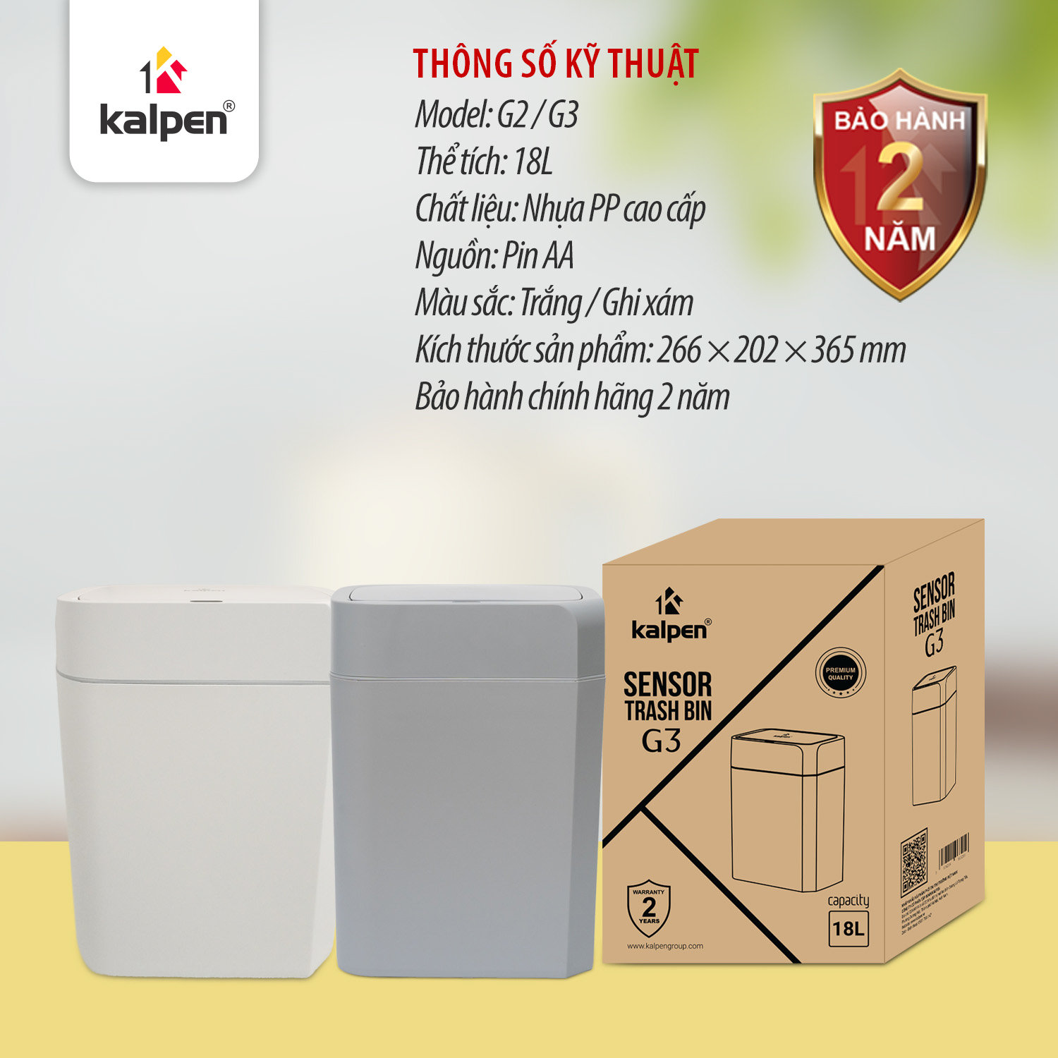 Thùng rác cảm ứng thông minh Kalpen G3