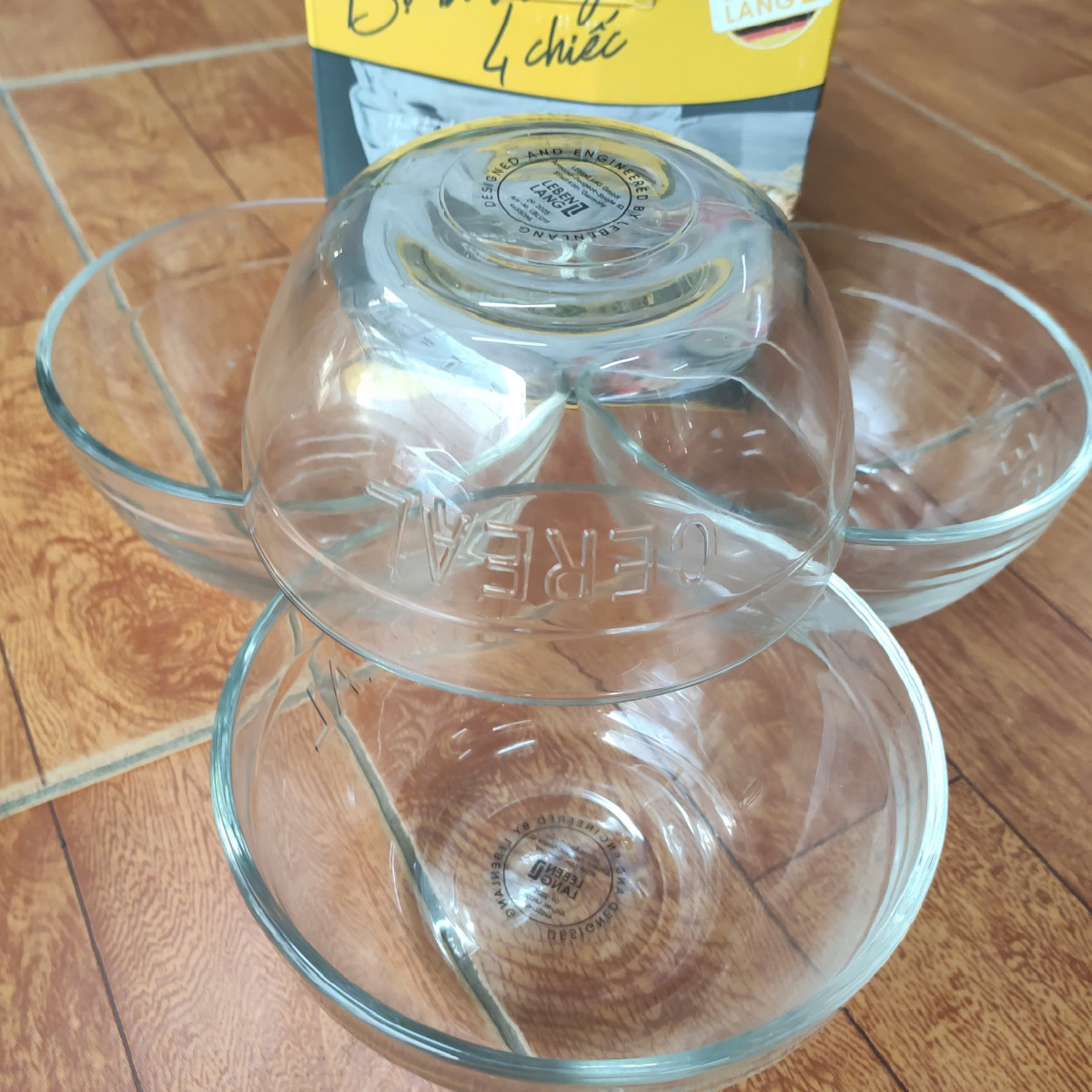 Bộ 4 bát thủy tinh CEREAL Lebenlang LBL1215
