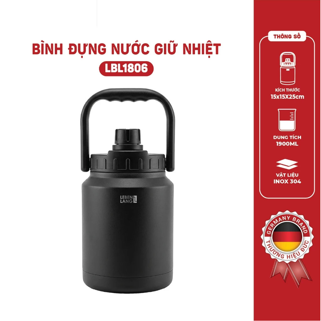 Bình đựng nước giữ nhiệt Inox 304 Lebenlang LBL1806