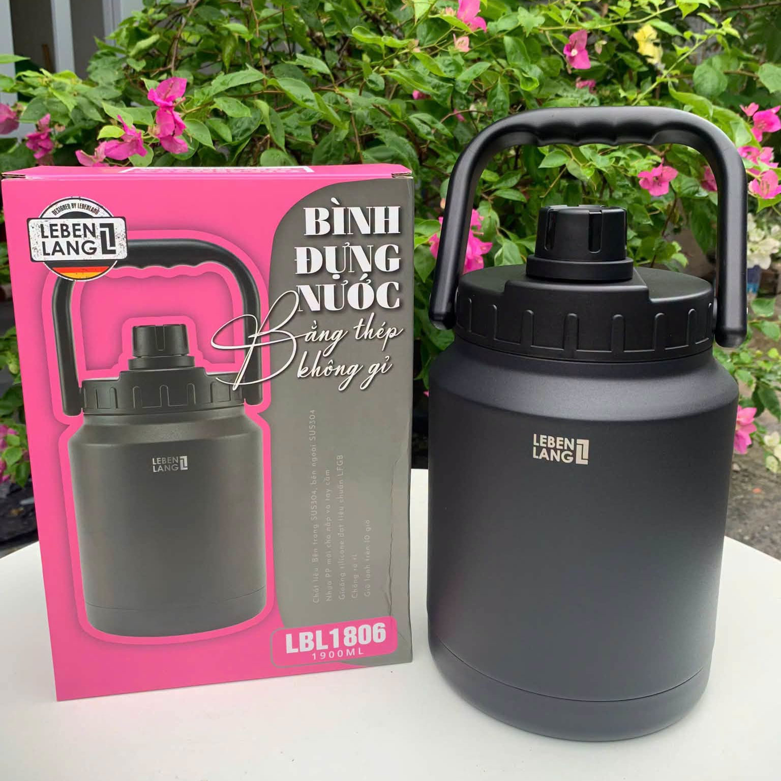 Bình đựng nước giữ nhiệt Inox 304 Lebenlang LBL1806