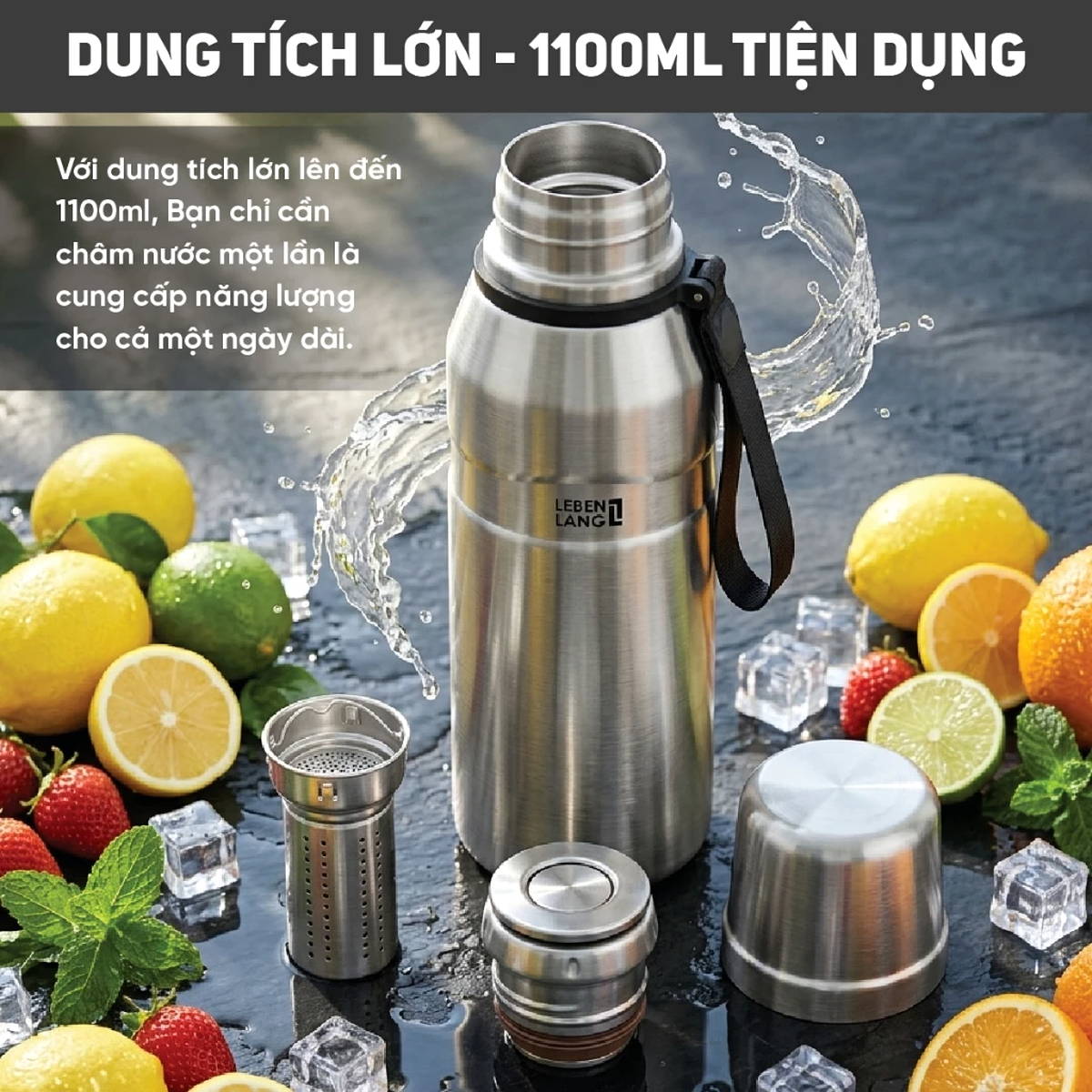Bình giữ nhiệt Inox 304 Lebenlang LBL2224