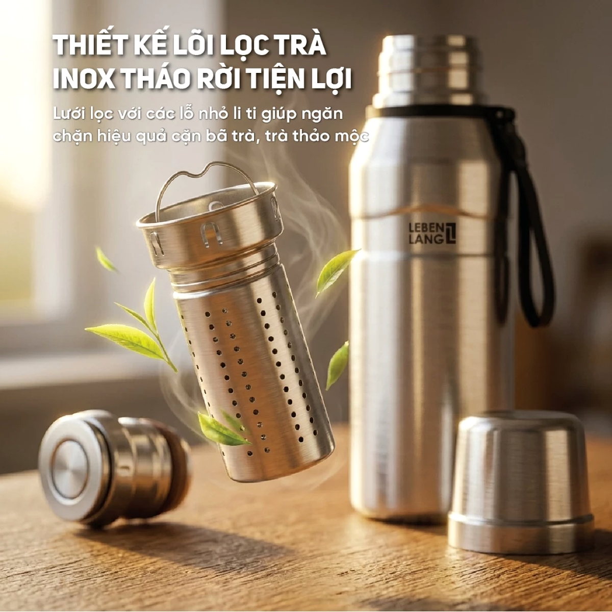 Bình giữ nhiệt Inox 304 Lebenlang LBL2224