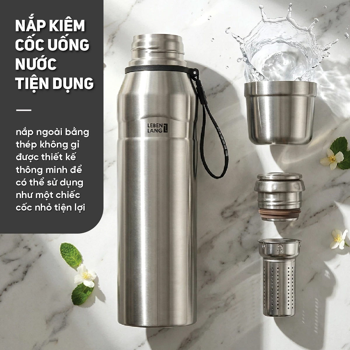 Bình giữ nhiệt Inox 304 Lebenlang LBL2224