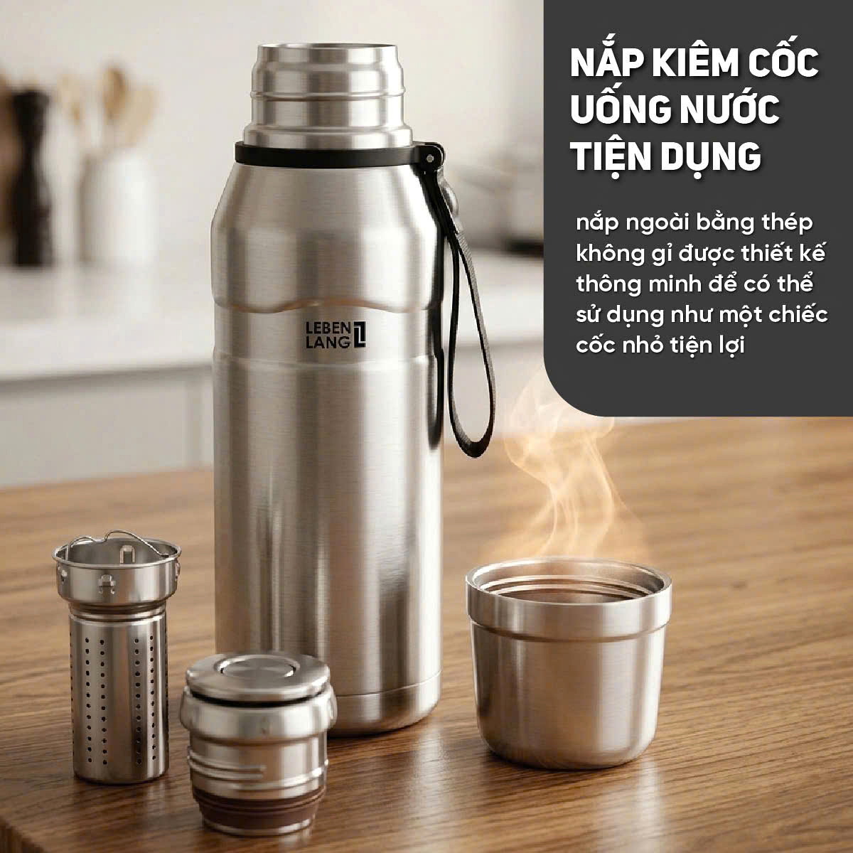 Bình giữ nhiệt Inox 304 Lebenlang LBL2224
