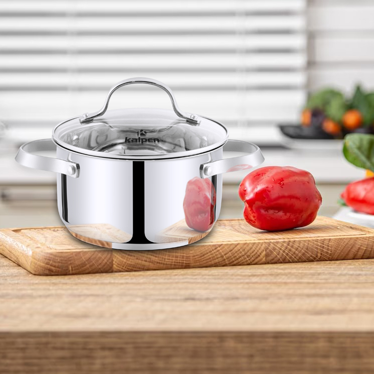 Nồi inox 5 đáy Kalpen Lermat 16cm, bảo hành 10 năm