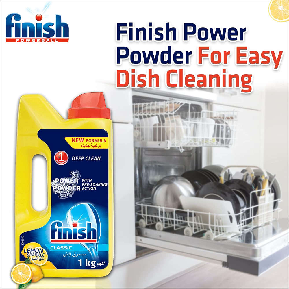 Bột rửa chén Finish Dishwasher Powder Lemon 1kg