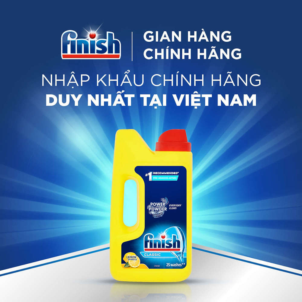 Bột rửa chén Finish Dishwasher Powder Lemon 1kg