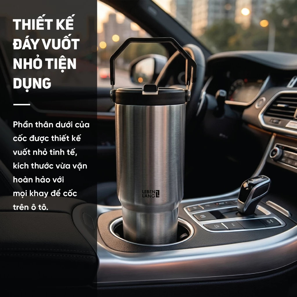 Cốc giữ nhiệt inox 304 Lebenlang LBL2473, dung tích 1.2L, có quai xách