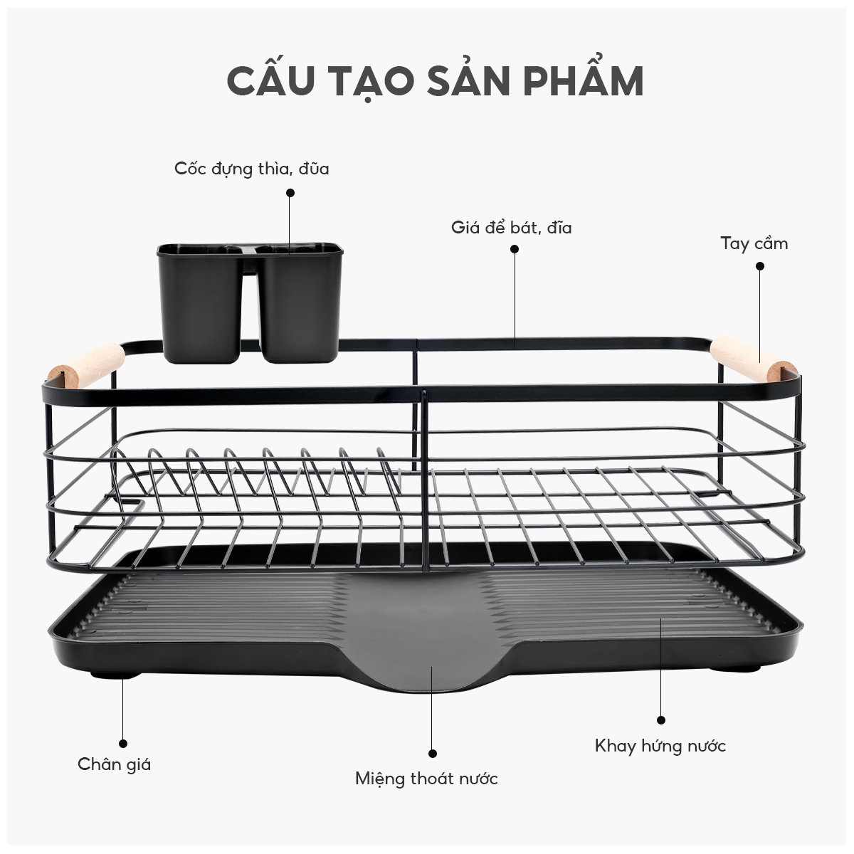 Giá đựng bát đũa thép cacbon Lebenlang LBL6666