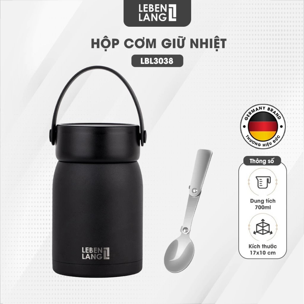 Hộp cơm giữ nhiệt inox 304 Lebenlang LBL3038