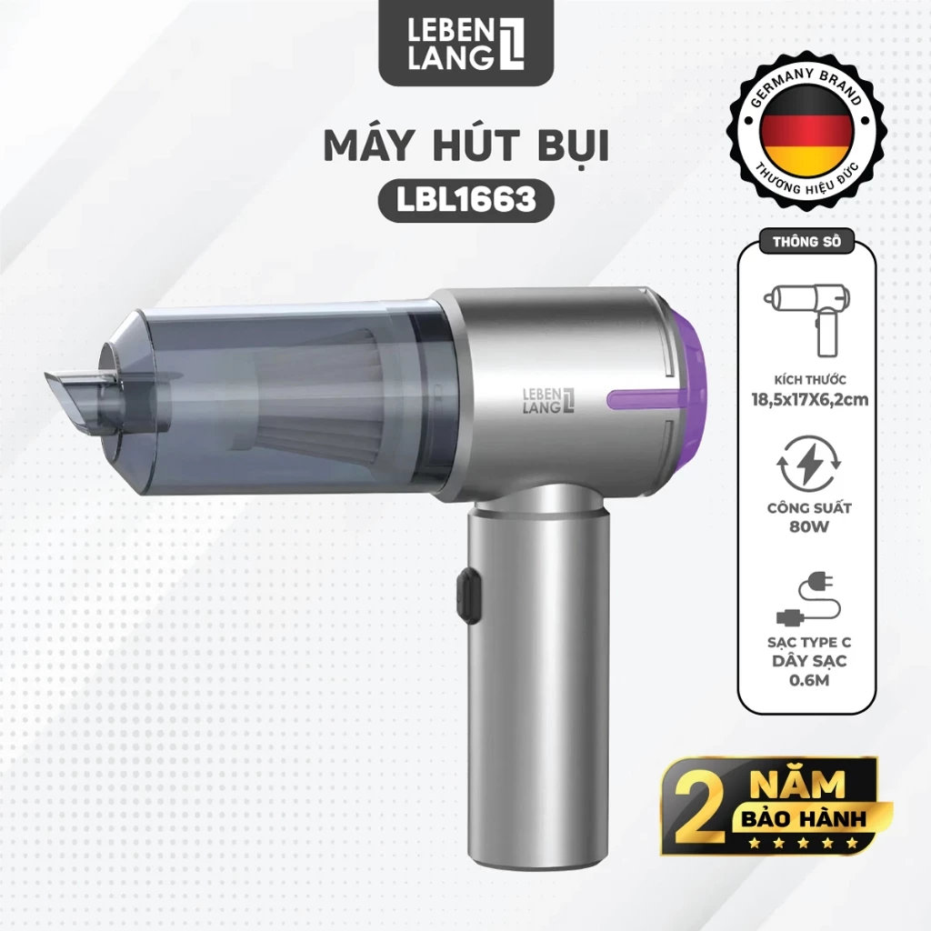 Máy hút bụi cầm tay không dây Lebenlang LBL1663