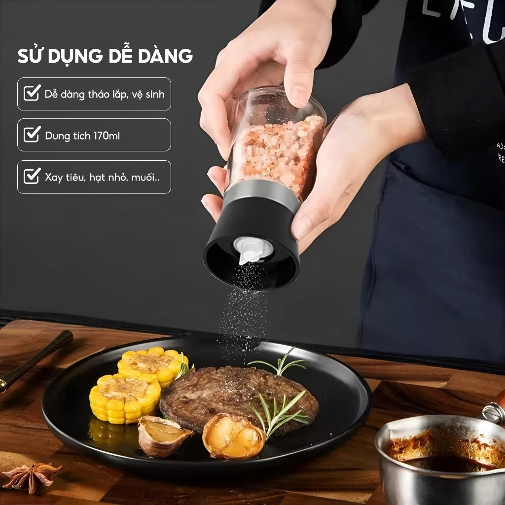 Dụng cụ xay tiêu thủy tinh Lebenlang LBL9595, dung tích 170ml