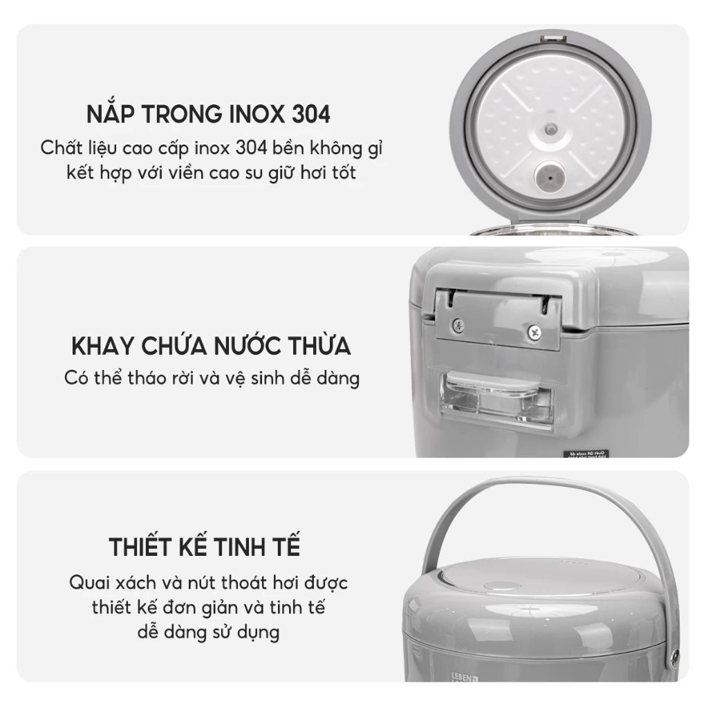 Nồi cơm điện lòng Inox 304 Lebenlang LBL0581