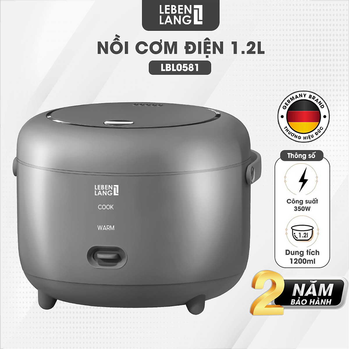 Nồi cơm điện lòng Inox 304 Lebenlang LBL0581