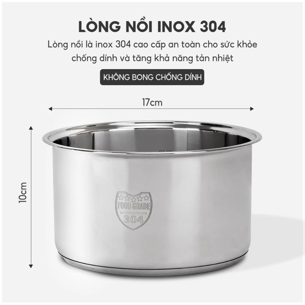 Nồi cơm điện tử ruột Inox 304 Lebenlang LBL0582 0.8L