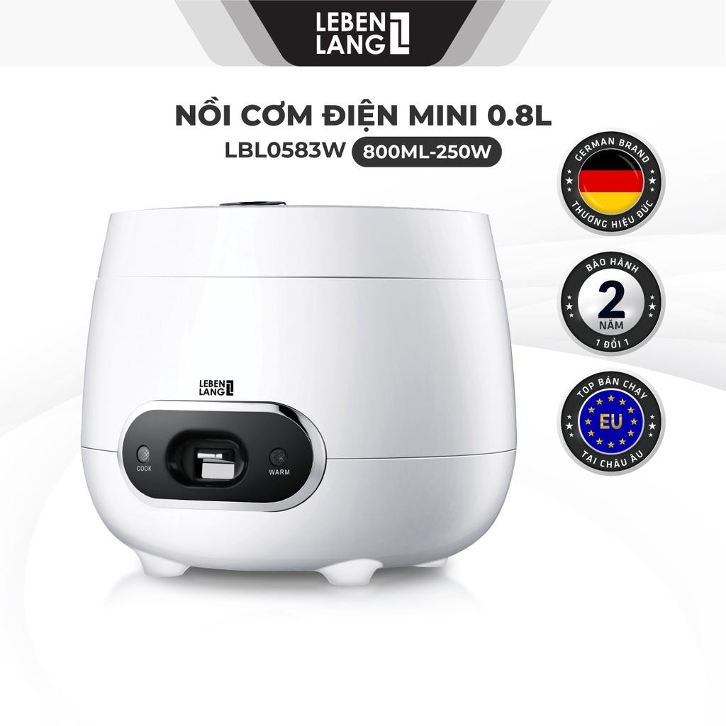 Nồi cơm điện mini 0,8L Lebenlang LBL0583W hàng Đức, bảo hành 24 tháng