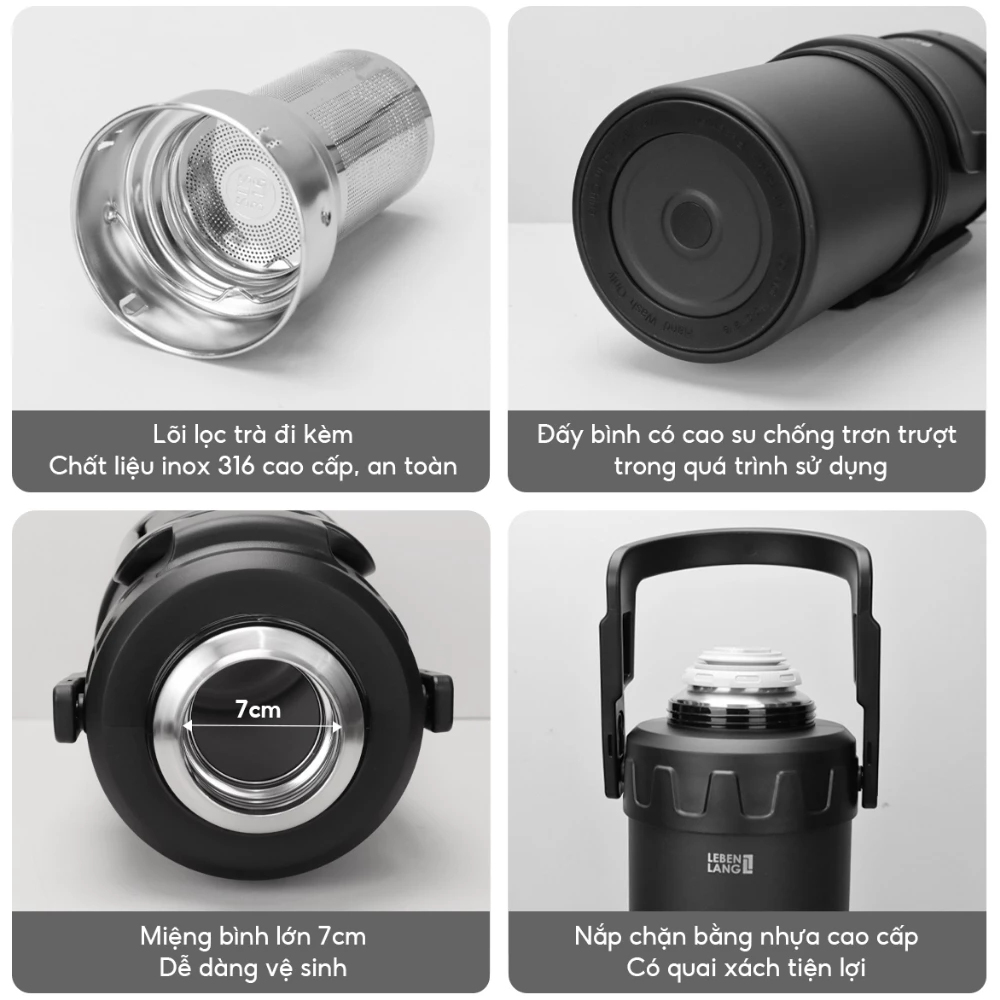 Phích giữ nhiệt Inox 316 Lebenlang LBL3025