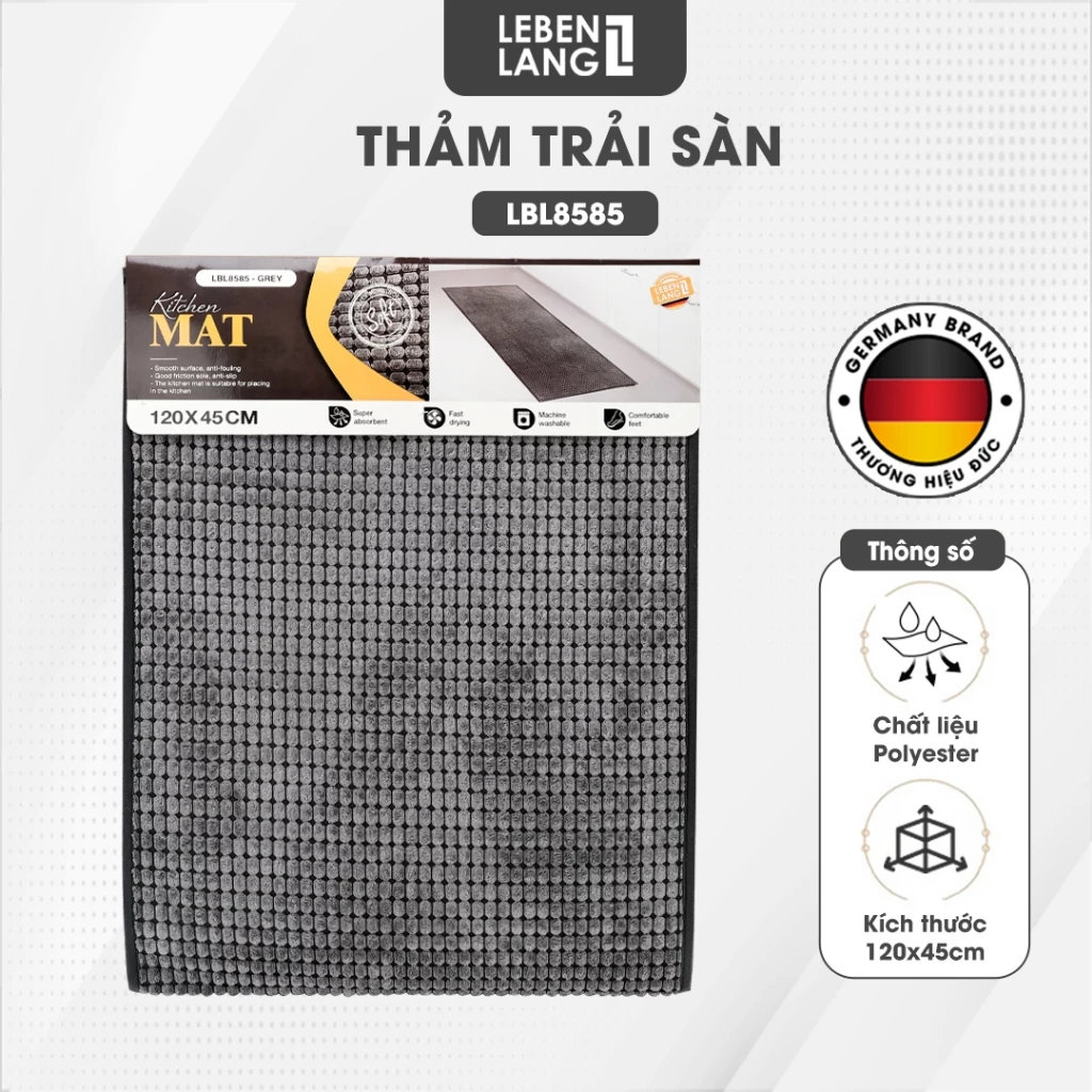 Thảm trải sàn siêu thấm nước Lebenlang LBL8585 size 45x120cm