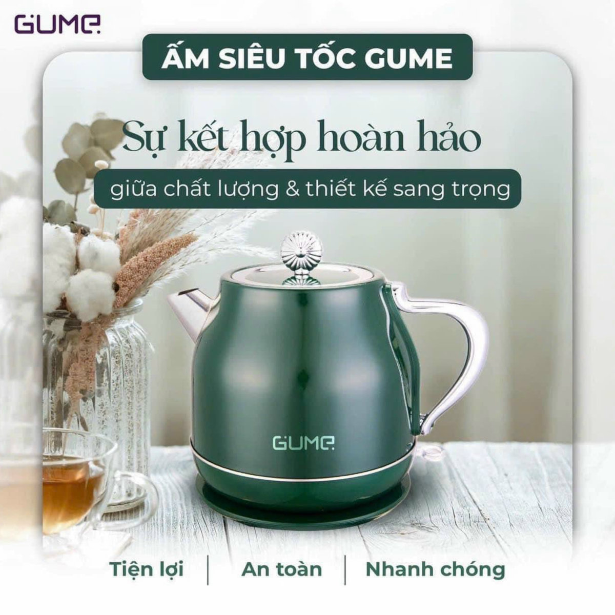 Ấm đun nước siêu tốc GUME Hàn Quốc GMEK-031 dung tích 1.8L