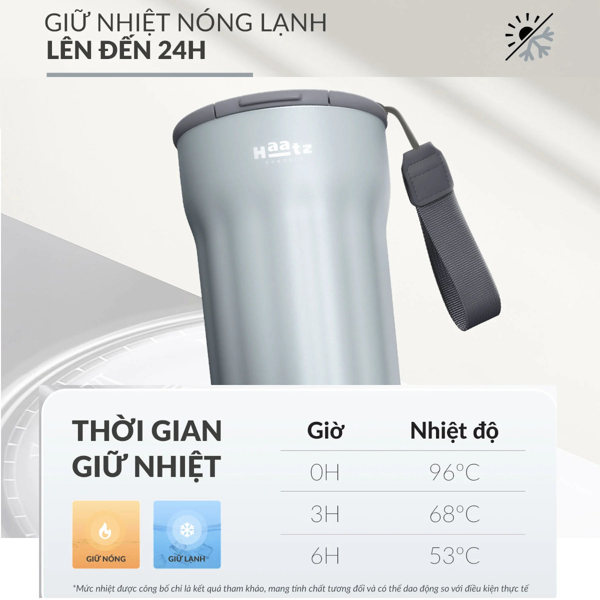 Cốc ủ nhiệt có phin lọc inox 316 Ongi Haatz HON500 dung tích 500ml